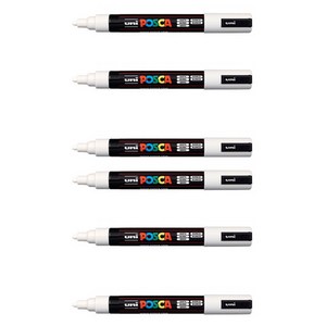 포스카 컬러마커 PC-5M WHITE, 6개, 1색