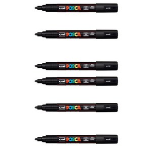 포스카 컬러마커 PC-5M BLACK, 6개, 1색