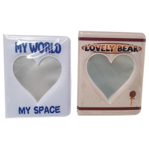 포토카드 바인더 미니 콜렉트북 1단, MYSPACE 화이트, BEAR 베이지, 2개