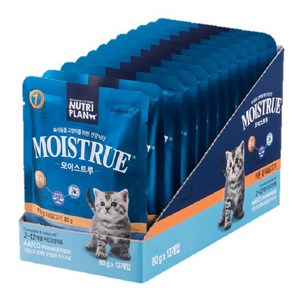 동원뉴트리플랜 고양이 모이스트루 주식파우치, 닭+참치, 80g, 12개