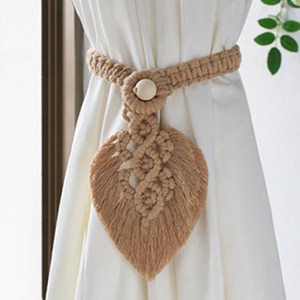 JCP 마크라메 커튼 스트랩 13cm, 브라운, 1개