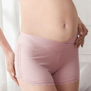 임산부 지그재그 레이스 절개 골지 속바지