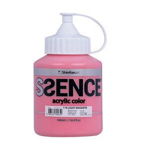 신한에쎈스 A시리즈 Bottle 아크릴컬러 물감 라이트 마젠타 119, 500ml, 1색