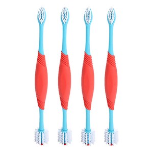 펫코노미 반려동물 360도 양면 헤드 칫솔, 혼합색상, 4개
