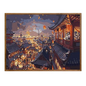 순잠 깜찍 모던 수채화 유채화 캐릭터 그림그리기 DIY 세트 50 x 65 x 2.5 cm, 1 등불축제, 1개