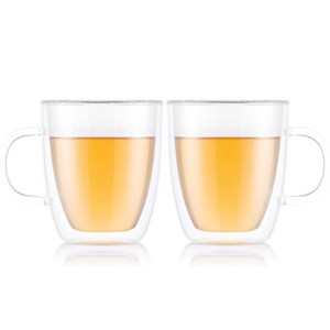 보덤 쿠팡수입 비스트로 더블월 글라스 점보 머그 0.45L, 혼합색상, 2개