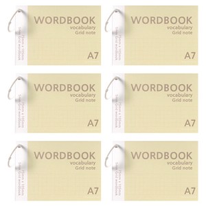 투영디자인 그리드 A7 링 단어장 60매, 크림, 6개