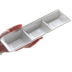 블루스토머 수채화 물감 파레트 접시 E타입 화이트 26.8 x 9 x 2.8 cm, 1개, 3칸