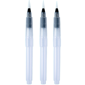 다사바바 수채화 워터브러시 투명 팁 뾰족한 끝 3종 세트, 190mm, 1세트