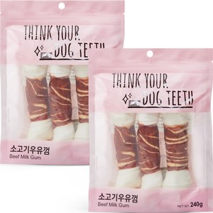 띵크유어도그티 강아지 딩고껌 대형 3P, 소고기, 240g, 2개