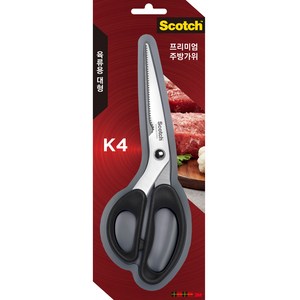 스카치 쓰리엠 스텐레스 프리미엄 주방가위 K4 육류용, Black, 1개