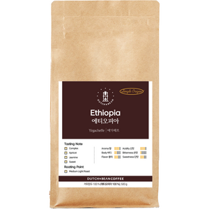 더치앤빈 에티오피아 예가체프 로스팅 원두커피, 500g, 프렌치프레스(굵음), 1개