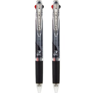 제트스트림 3색 볼펜 0.7mm Y.SXE3-404-07, 투명흑색, 2개