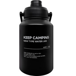 KEEP 캠핑 대용량 손잡이 핸디형 솔리드 워터저그 1.89L, 블랙, 1개