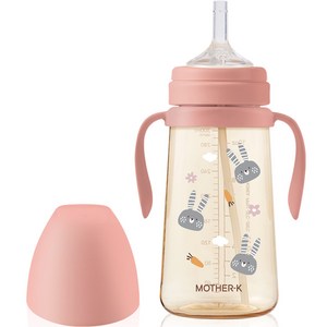 마더케이 유아용 베이직 PPSU 토끼 빨대컵, 300ml, 1개, 블라썸