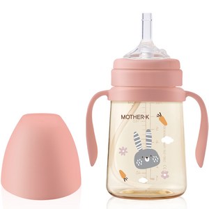 마더케이 유아용 베이직 PPSU 토끼 빨대컵, 200ml, 1개, 블라썸