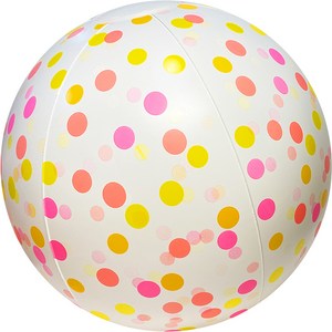 두로카리스마 땡땡이 비치볼, 30cm, 아이보리 + 도트 패턴, 1개