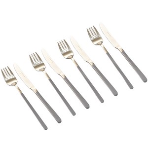 달팽이리빙 퀴진드마망 순수 커트러리 4인 세트, 그레이, 나이프 4p + 포크 4p, 1세트