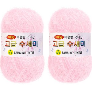 yarna 대용량 고급 수세미 뜨개실 100g, 105흰분홍, 2개