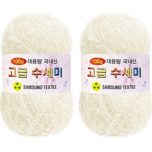 yarna 대용량 고급 수세미 뜨개실 100g, 156백아이보리, 2개