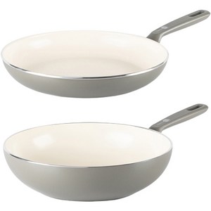그린팬 멤피스 인덕션 세라믹 프라이팬 + 웍 세트, 쿼츠 그레이, 프라이팬 28cm + 웍 28cm, 1세트