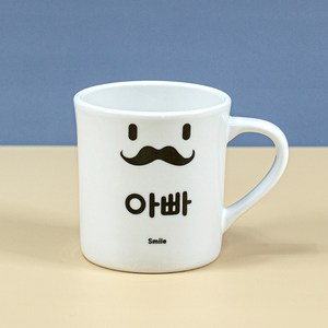 해피정코리아 스마일 패밀리 머그컵 370ml, 화이트아빠, 1개