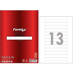 폼텍 레이저 잉크젯 공용 화일 인덱스용 라벨지 LQ-3662, 13칸, 20개