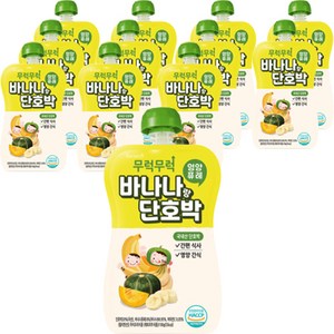 이유케어스 유아용 무럭무럭 이유식 과일퓨레, 바나나랑 단호박, 12개, 100g