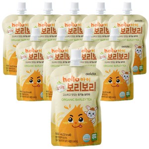 아올다 hello 아이 유기농 보리보리 보리차, 100ml, 1개입, 10개