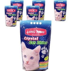 룽펑 크리스탈 실리카겔 고양이 모래, 5L, 6개, 라벤더