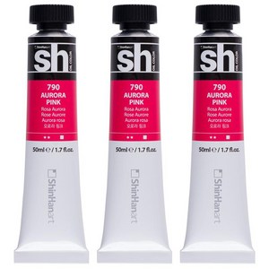 신한화구 sh 유화 Tube 물감 오로라 핑크, 50ml, 3색