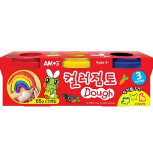 아모스 컬러점토 3종 세트, 빨강 + 노랑 + 파랑, 85g, 1개