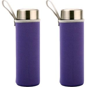 뷰레이티닷컴 베이크 무지 물병가방 550ml, 퍼플, 2개