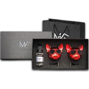 엠퓨처 차량용 불독 매트레드 방향제 2p + 오일 15ml + 쇼핑백, 1세트, 블랙체리