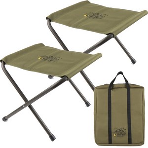브리즈문 와이드 BBQ 접이식 체어 2p + 보관가방 세트, 올리브 그린, 1세트