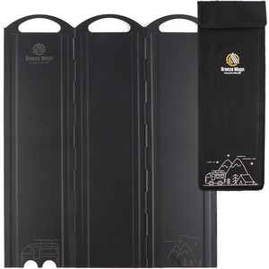 브리즈문 8단 폴딩 가스 버너 바람막이 XL + 파우치 세트, 모던블랙, 1개