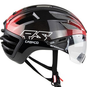 CASCO 스피드에어로2 RS 헬멧 + 바이저, 블랙 + 레드, 1개