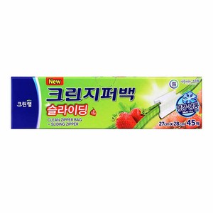 크린랩 대용량 슬라이딩 지퍼백 27 x 28 cm, 대(L), 45개입, 1개