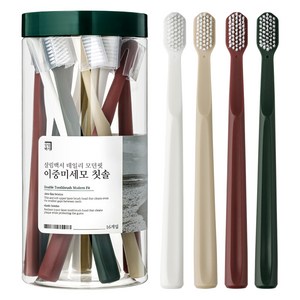 살림백서 데일리 이중 미세모 모던핏 칫솔, 16개입, 1세트