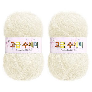 yarna 고급 수세미 뜨개실, 156 백아이보리, 2개