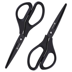 화신 738 3D 코팅 가위, 블랙, 2개