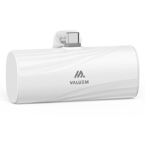 밸류엠 일체형 미니 도킹형 보조배터리 4000mAh D1 C타입, VM-B2PA4SICP(C타입), 화이트