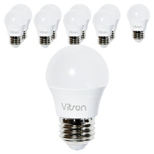 비츠온 인지구 벌브 LED 전구 3W G45 화이트, 주광색, 10개