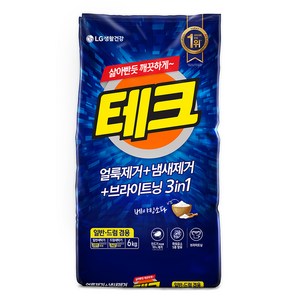 테크 3in1 일반드럼 겸용 분말세탁세제 리필, 6kg, 1개입, 1개
