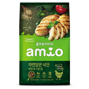 풀무원아미오 전연령 강아지 자연담은 식단 건식사료, 닭, 6.4kg, 1개