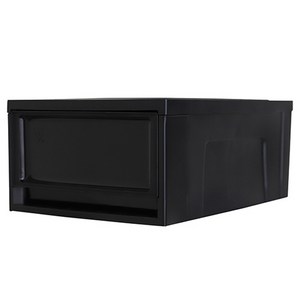 아이리스 국내생산 시스템 수납함 슬라이딩 서랍장 BC-370, 블랙, 1개