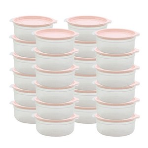 가쯔 심플쿡 냉동밥 전자레인지 용기 인디핑크, 24개, 600ml
