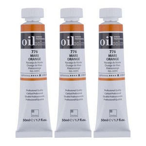 신한화구 전문가 유화물감 3개입, 50ml, 776번 마스 오렌지