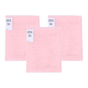 알로데 A4 반투명 폴더 파일 케이스 30페이지 3p 세트, TYPE 03 핑크, 1세트