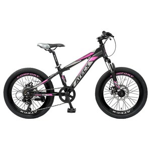 ATECX 컴포트2000D MTB 알루미늄 디스크 브레이크 13.9kg 신장 130~145cm, 블랙+핑크, 50.8cm(20인치)
